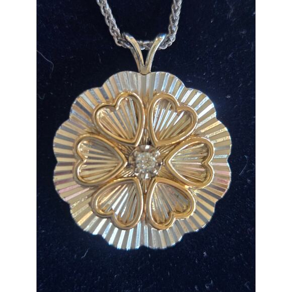 Mother's Medal of Honor Necklace .925 & 14k Gold in Gift Box - Picture 1 of 5